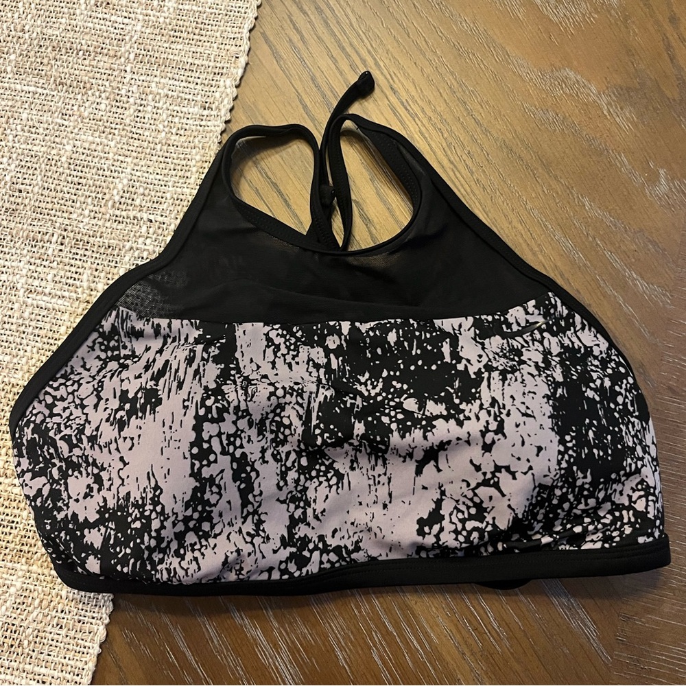 NWT Nike Women’s High-Neck Bikini Top black and gray size Large
